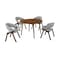 Armen Living Arcadia and Talulah 48" Round Gray and Walnut Wood 5 Piece Dining Set SETARDI5TAGRWA48 - alternate 1